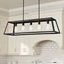 1_Kadera 40" Wide Semi Gloss Black 5-Light Island Pendant