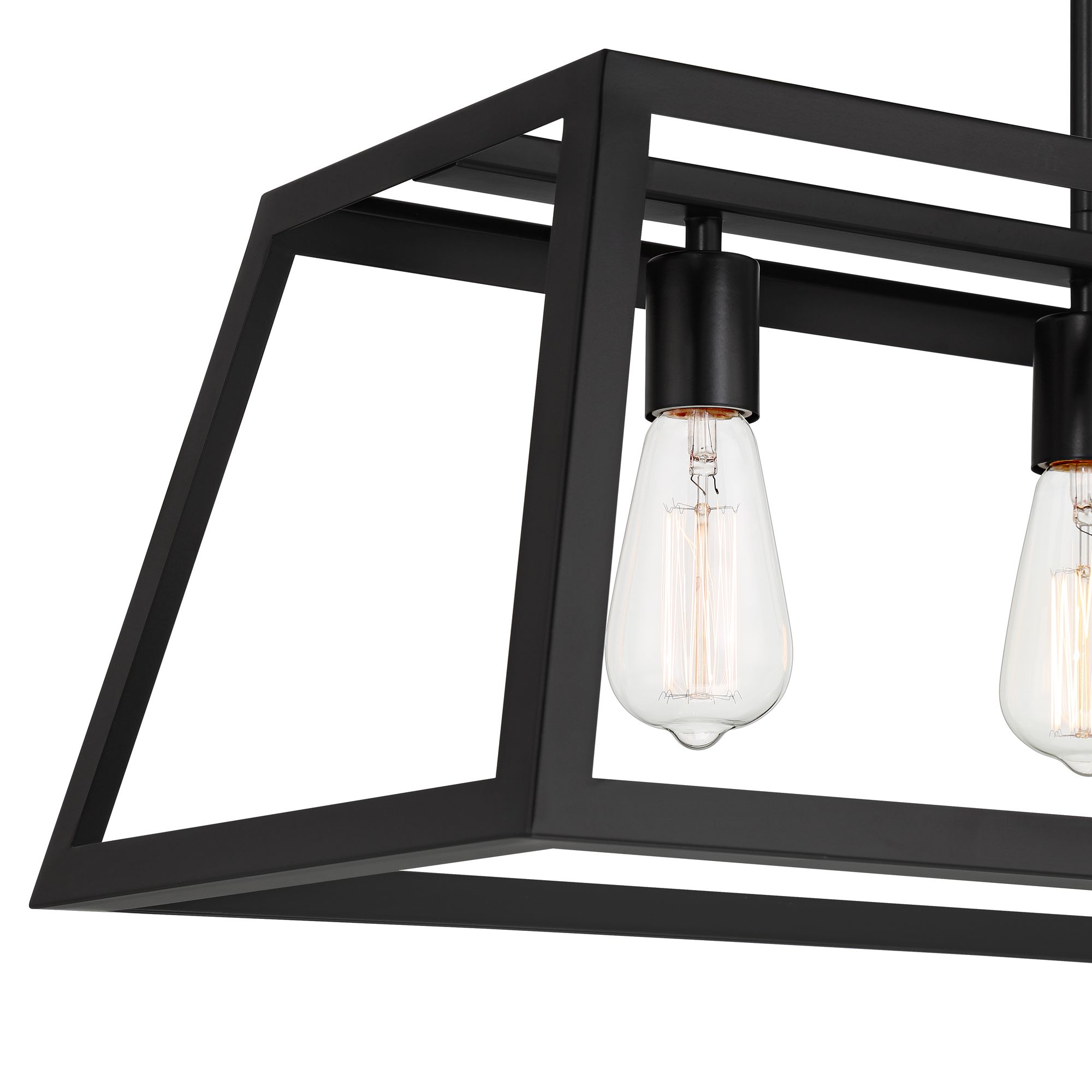 Image 3 Kadera 40" Wide Semi Gloss Black 5-Light Island Pendant more views