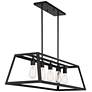 7_Kadera 40" Wide Semi Gloss Black 5-Light Island Pendant more views