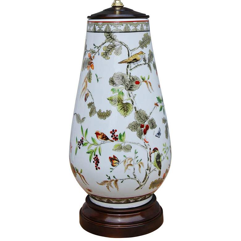 Image 4 Kaede Flowers and Birds 30 inch Multi-Color Porcelain Vase Table Lamp more views