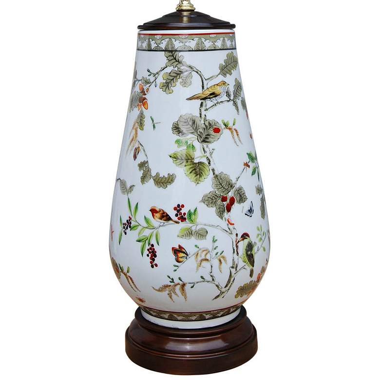Image 4 Kaede Flowers and Birds 30" Multi-Color Porcelain Vase Table Lamp more views