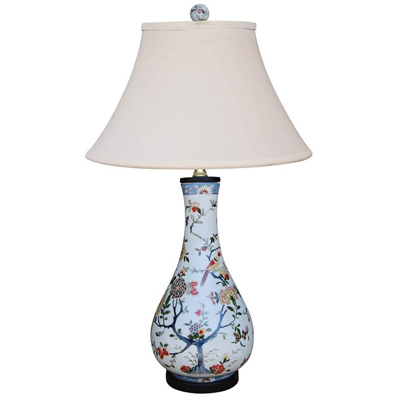 Image 1 Kaede Garden Flowers 24 inch Multi-Color Wine Vase Porcelain Table Lamp