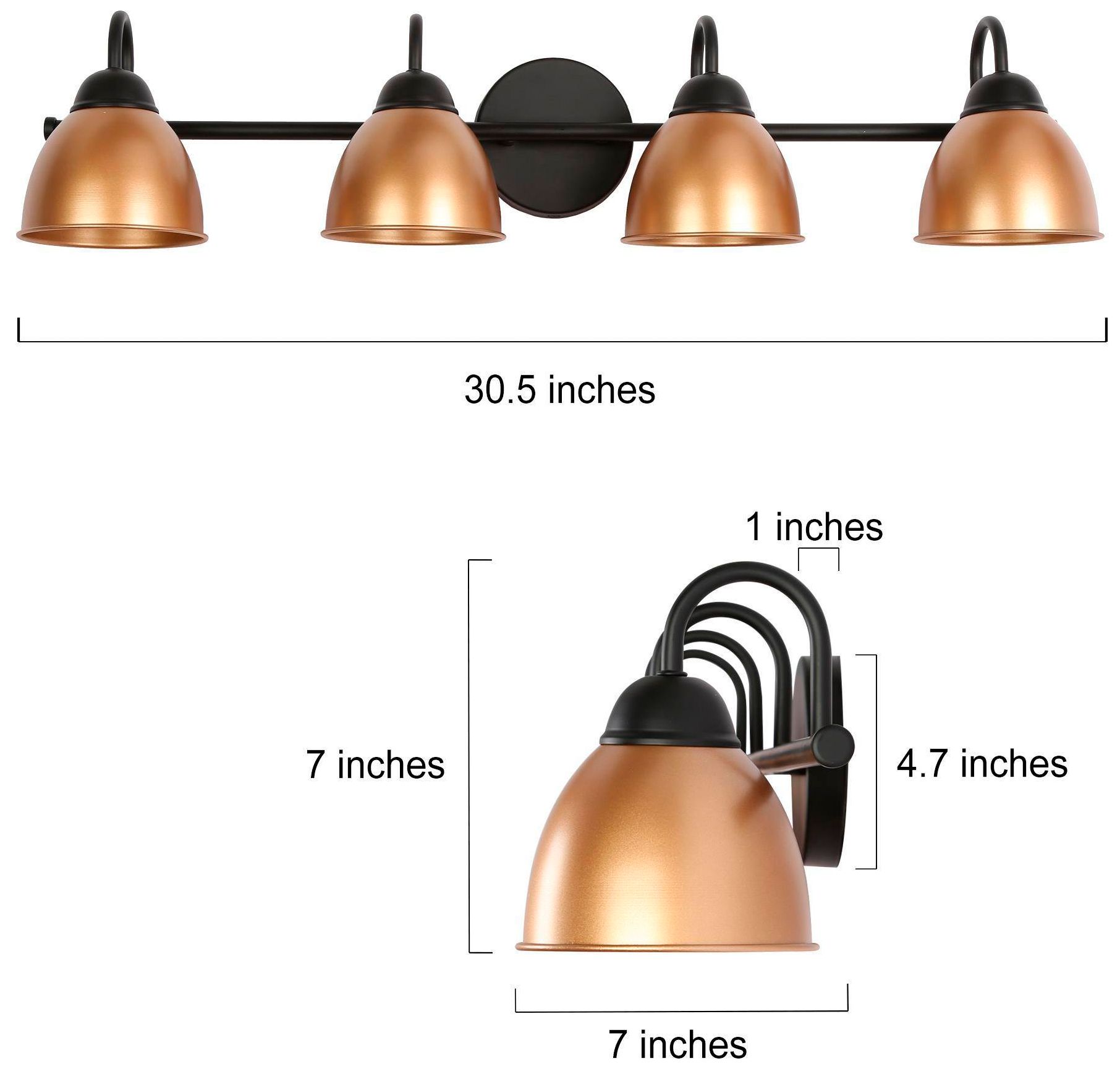 Image 2 Kael 30.3"W 4-Light Gold Metal Bathroom Vanity Light more views