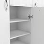 Kael 47 1/4" Wide White Wood 10-Shelf 1-Drawer Shoe Cabinet