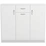 Kael 47 1/4" Wide White Wood 10-Shelf 1-Drawer Shoe Cabinet