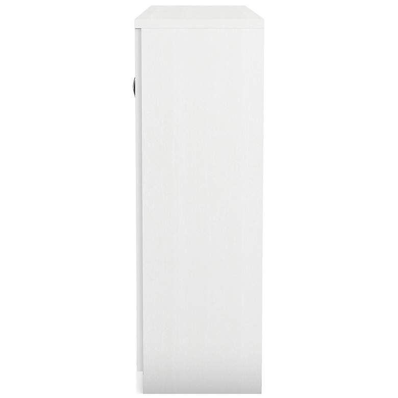 Image 7 Kael 47 1/4" Wide White Wood 10-Shelf 1-Drawer Shoe Cabinet more views