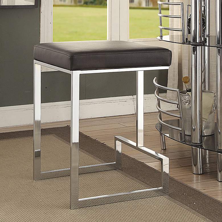 Image 1 Kafka 24" Black Leatherette Counter Stool