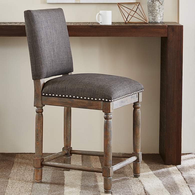 Image 1 Kagen 25 1/4 inch Gray Fabric Counter Stool