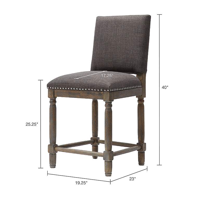 Image 6 Kagen 25 1/4 inch Gray Fabric Counter Stool more views