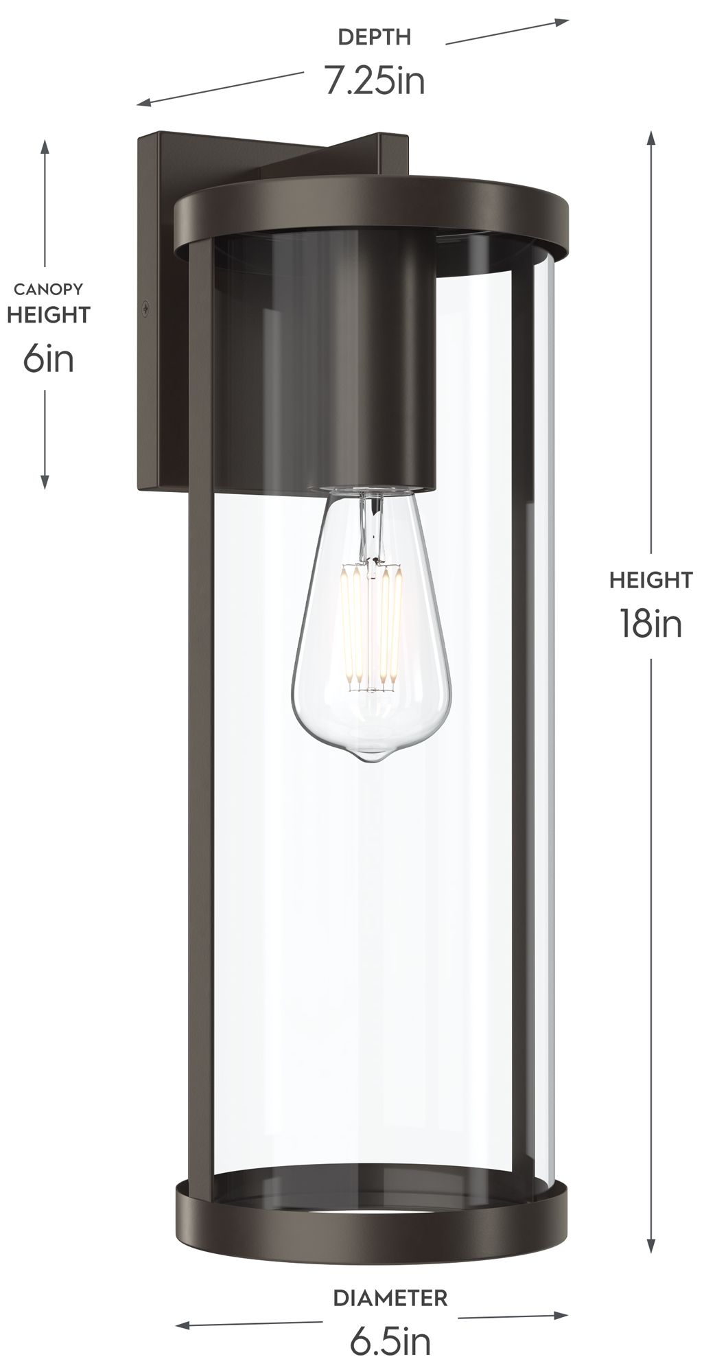 Image 6 Kagen Extra Large Outdoor Wall Light with Clear Glass Panels more views