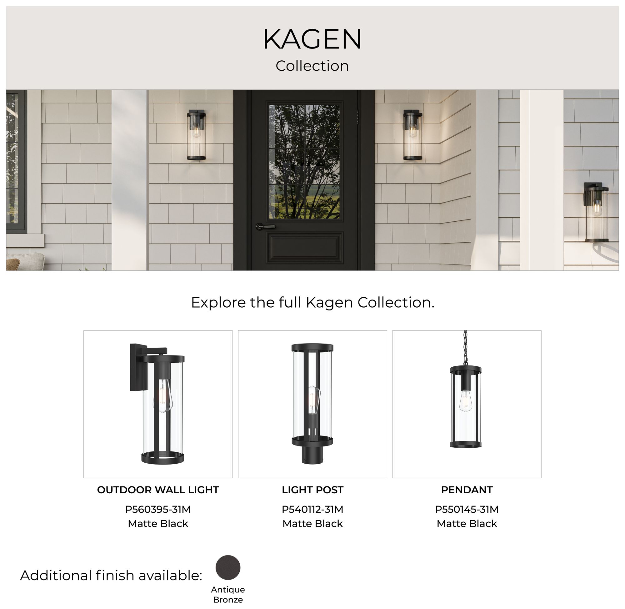 Kagen Extra Large Outdoor Wall Light with Clear Glass Panels