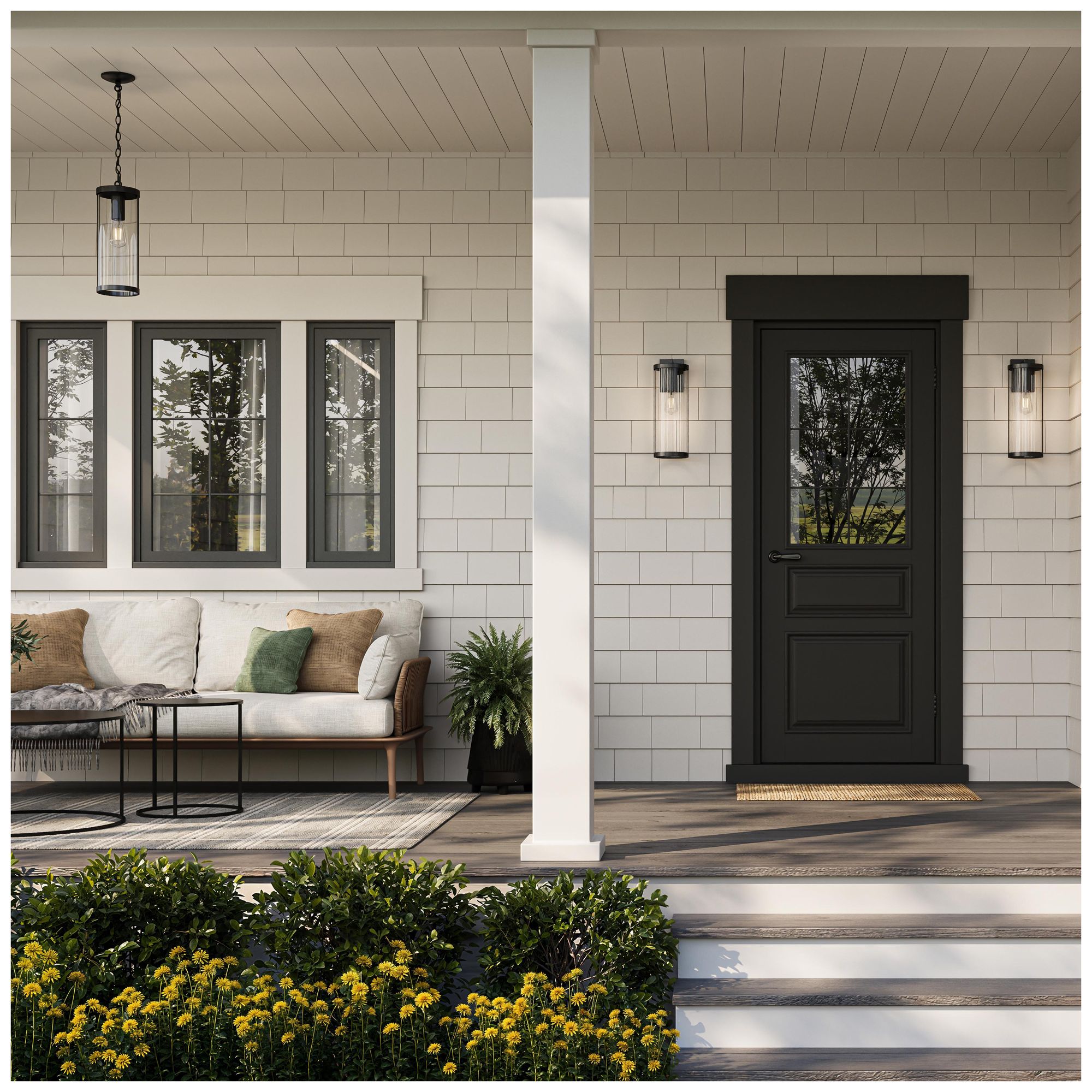 Image 4 Kagen Extra Large Outdoor Wall Light with Clear Glass Panels more views