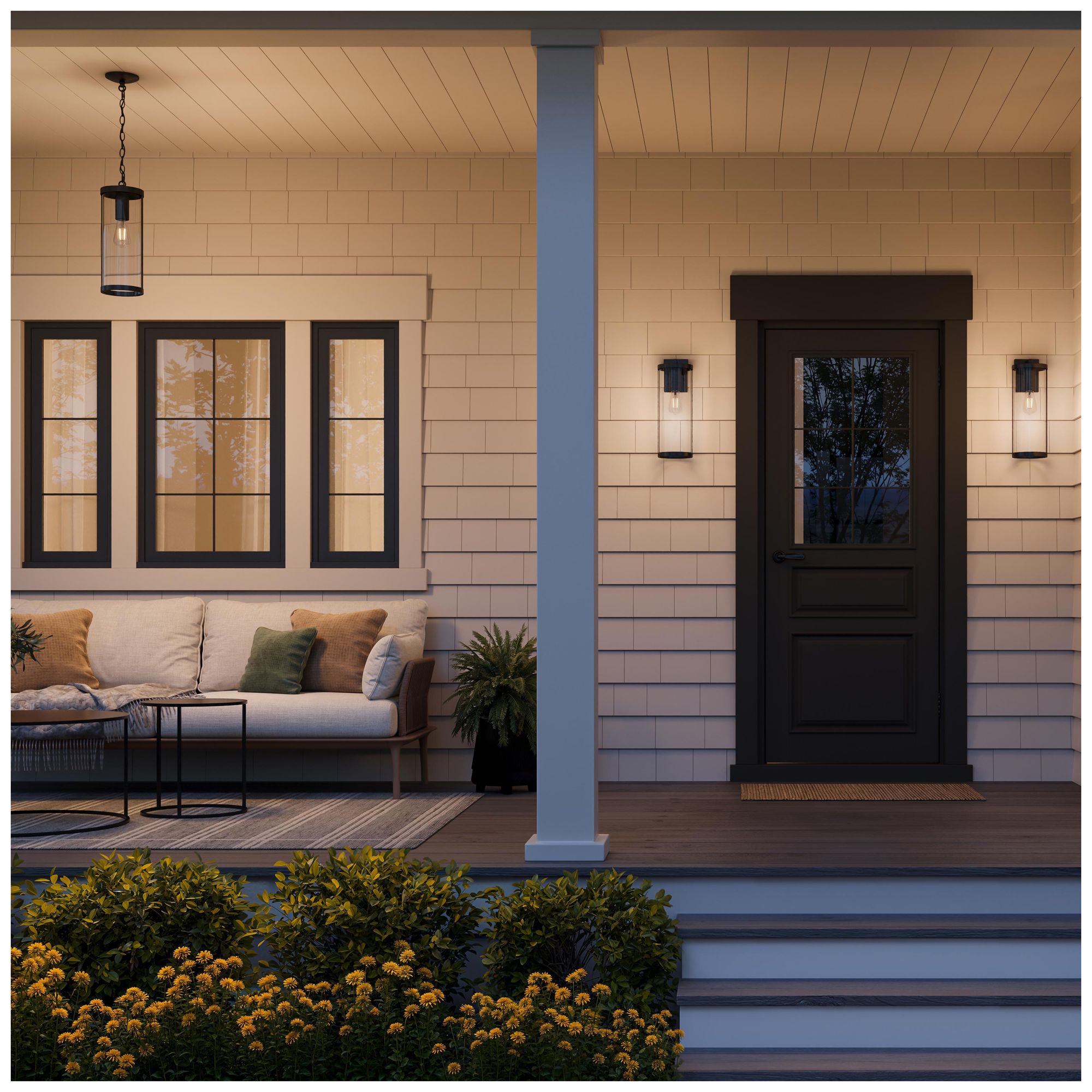 Image 5 Kagen Extra Large Outdoor Wall Light with Clear Glass Panels more views