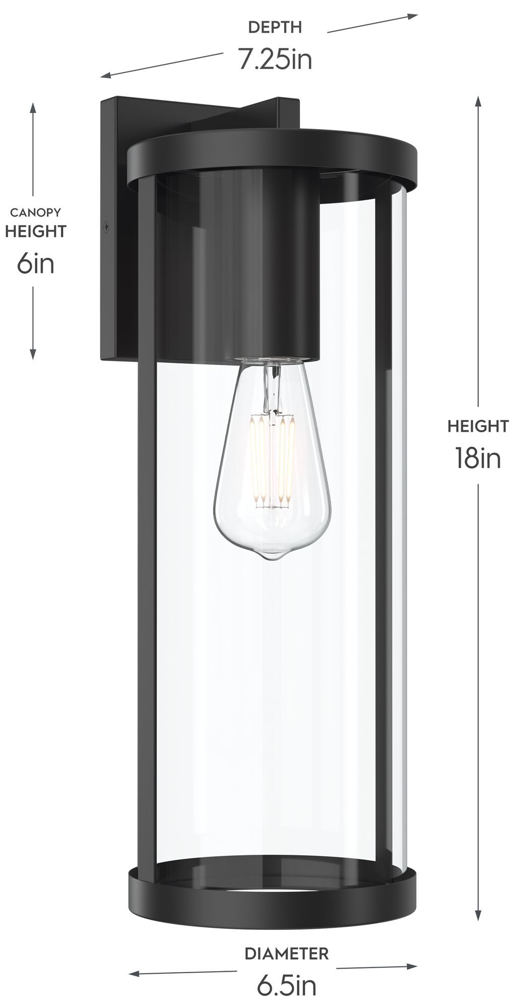 Image 6 Kagen Extra Large Outdoor Wall Light with Clear Glass Panels more views