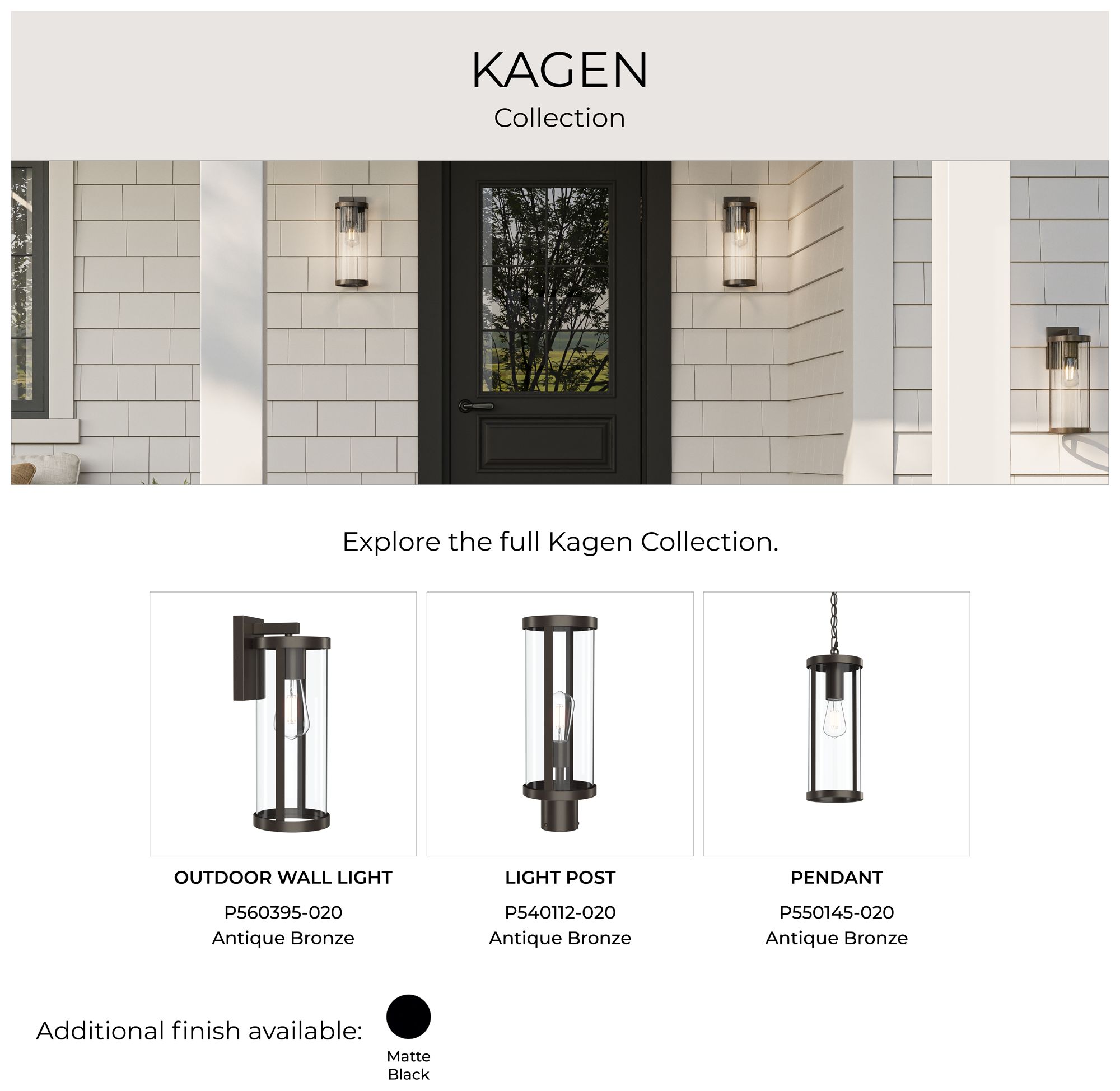 Kagen Large Outdoor Wall Light with Clear Glass Panels