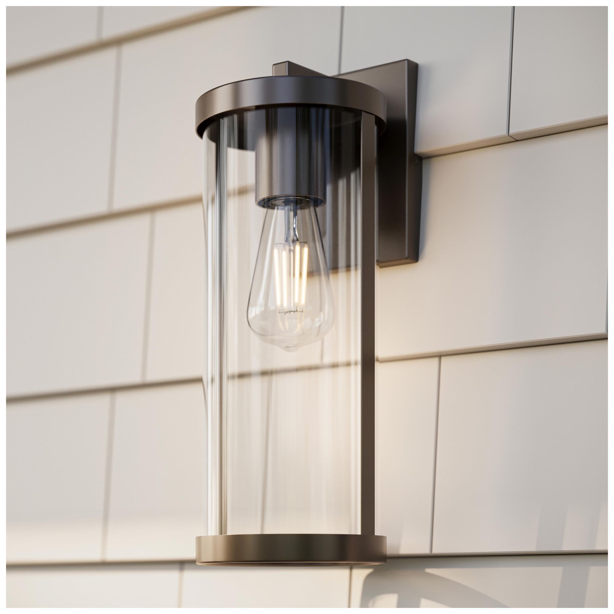 Kagen Large Outdoor Wall Light with Clear Glass Panels