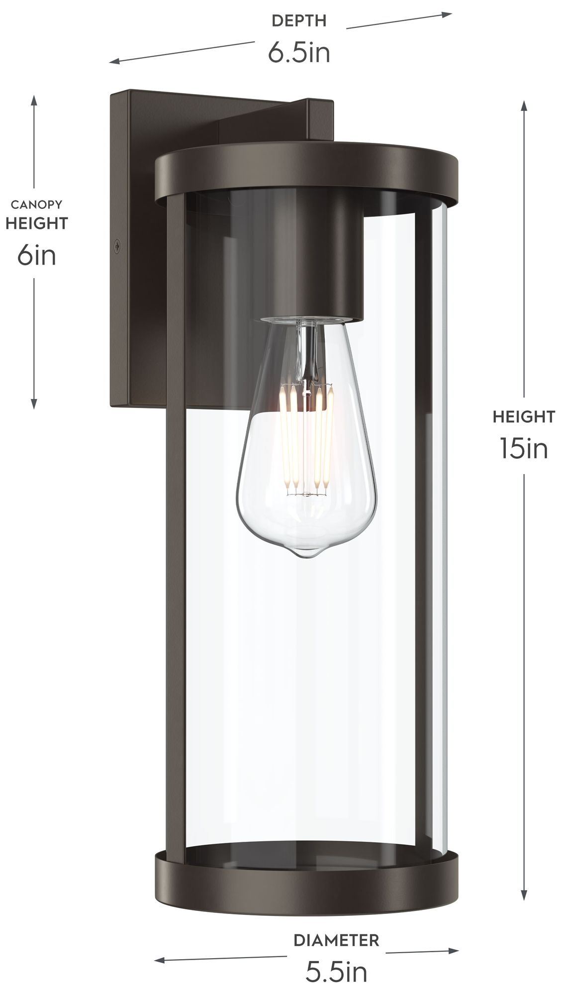 Image 6 Kagen Large Outdoor Wall Light with Clear Glass Panels more views
