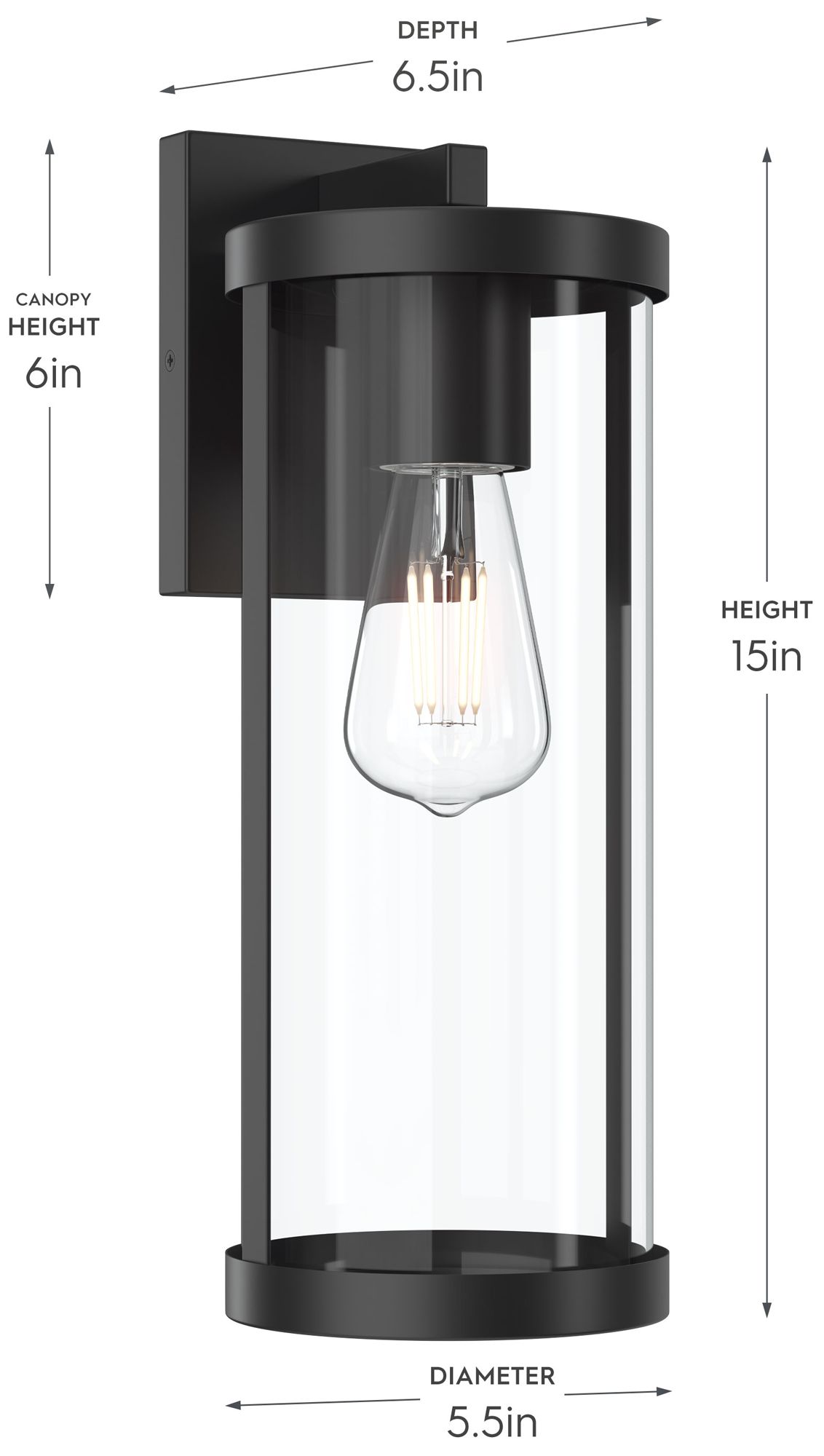 Image 6 Kagen Large Outdoor Wall Light with Clear Glass Panels more views
