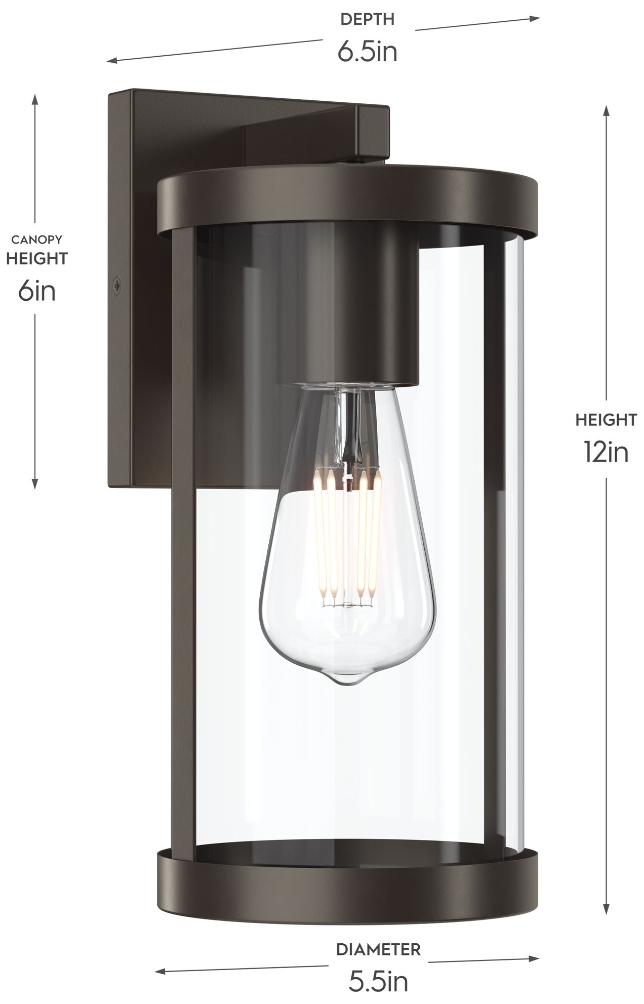 Image 5 Kagen Medium Outdoor Wall Light with Clear Glass Panels more views