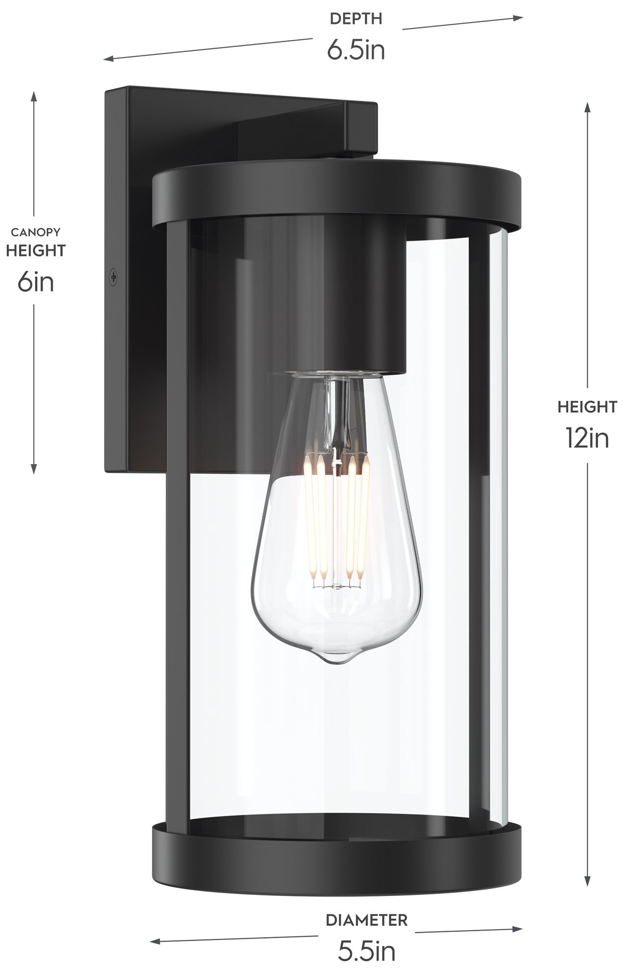 Image 5 Kagen Medium Outdoor Wall Light with Clear Glass Panels more views
