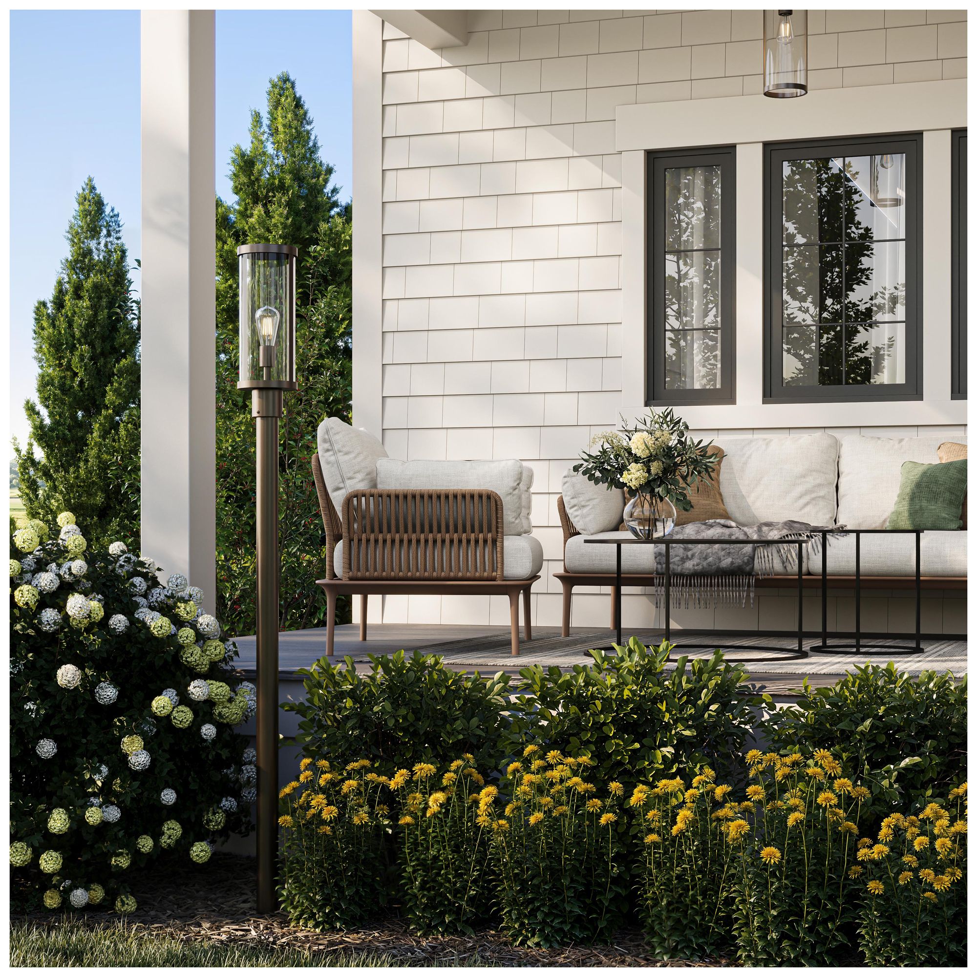 Image 3 Kagen Outdoor Post Light with Clear Glass Panels more views