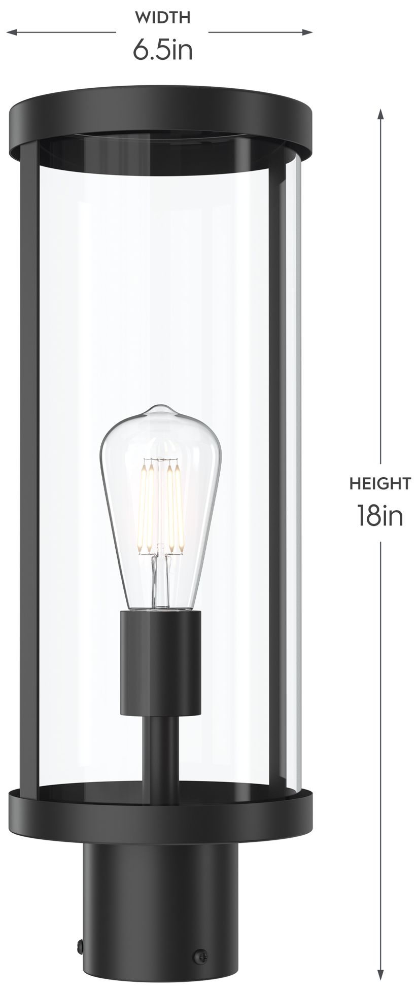 Image 5 Kagen Outdoor Post Light with Clear Glass Panels more views