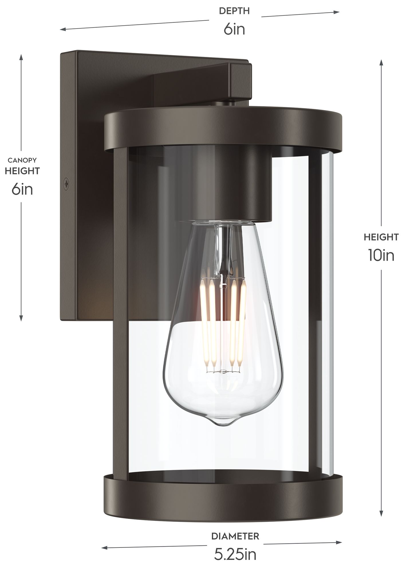 Image 6 Kagen Small Outdoor Wall Light with Clear Glass Panels more views