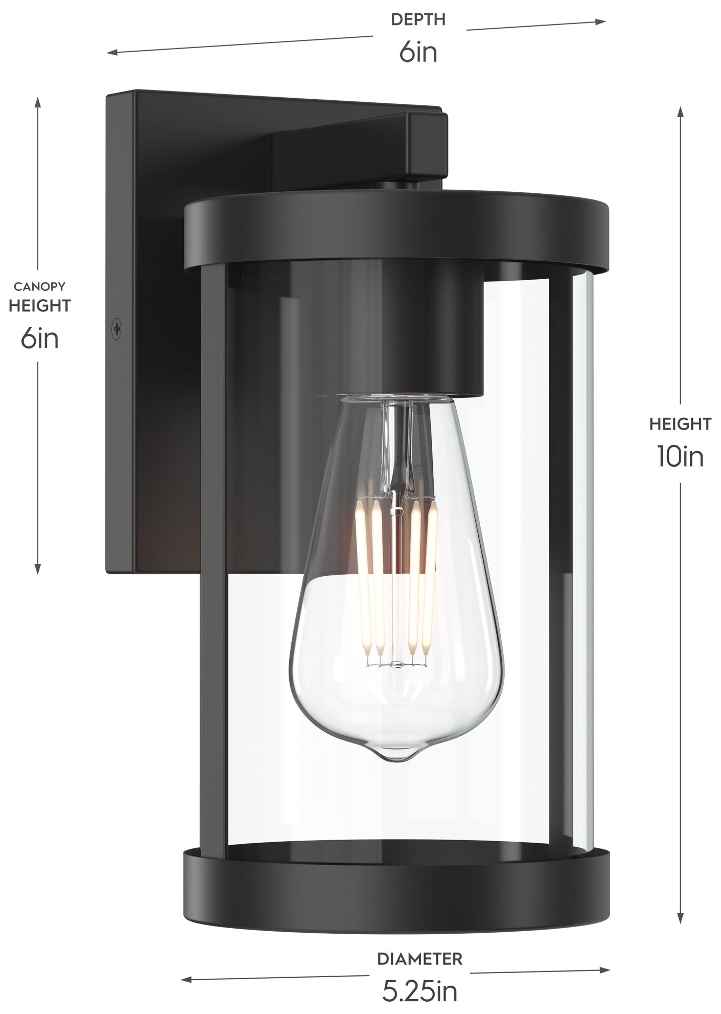 Image 6 Kagen Small Outdoor Wall Light with Clear Glass Panels more views