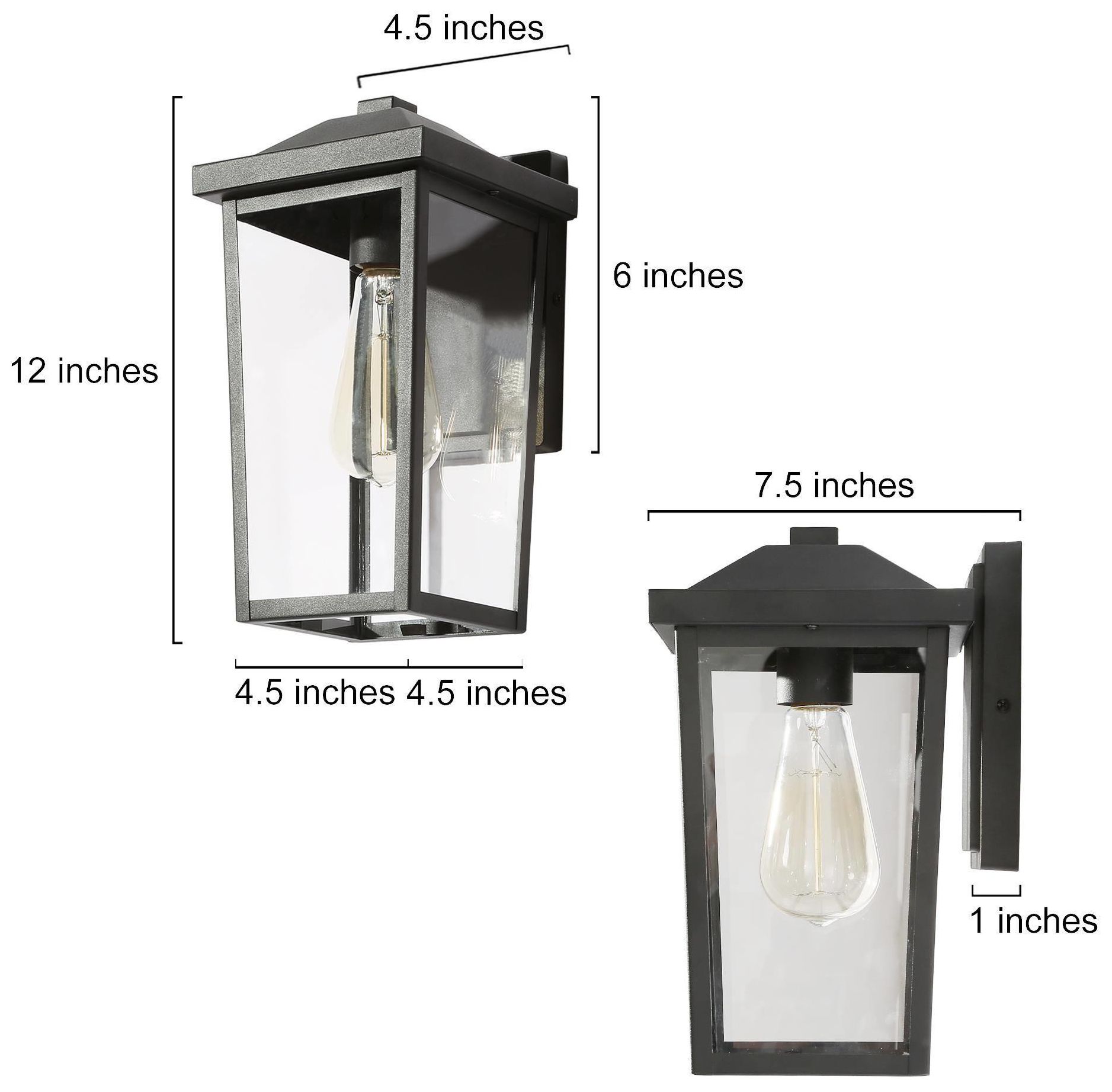 Image 3 Kagib 11.4" High Black Glass Outdoor Wall Light more views