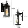 3_Kagib 11.8" High Black Glass Outdoor Wall Light more views