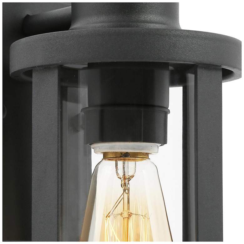 Image 6 Kagib 11.8" High Black Glass Outdoor Wall Light more views