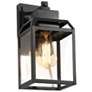 1_Kagib 11" High Black Glass Outdoor Wall Light