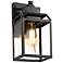 Kagib 11" High Black Glass Outdoor Wall Light