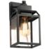 Kagib 11" High Black Glass Outdoor Wall Light