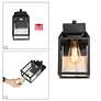 5_Kagib 11" High Black Glass Outdoor Wall Light more views