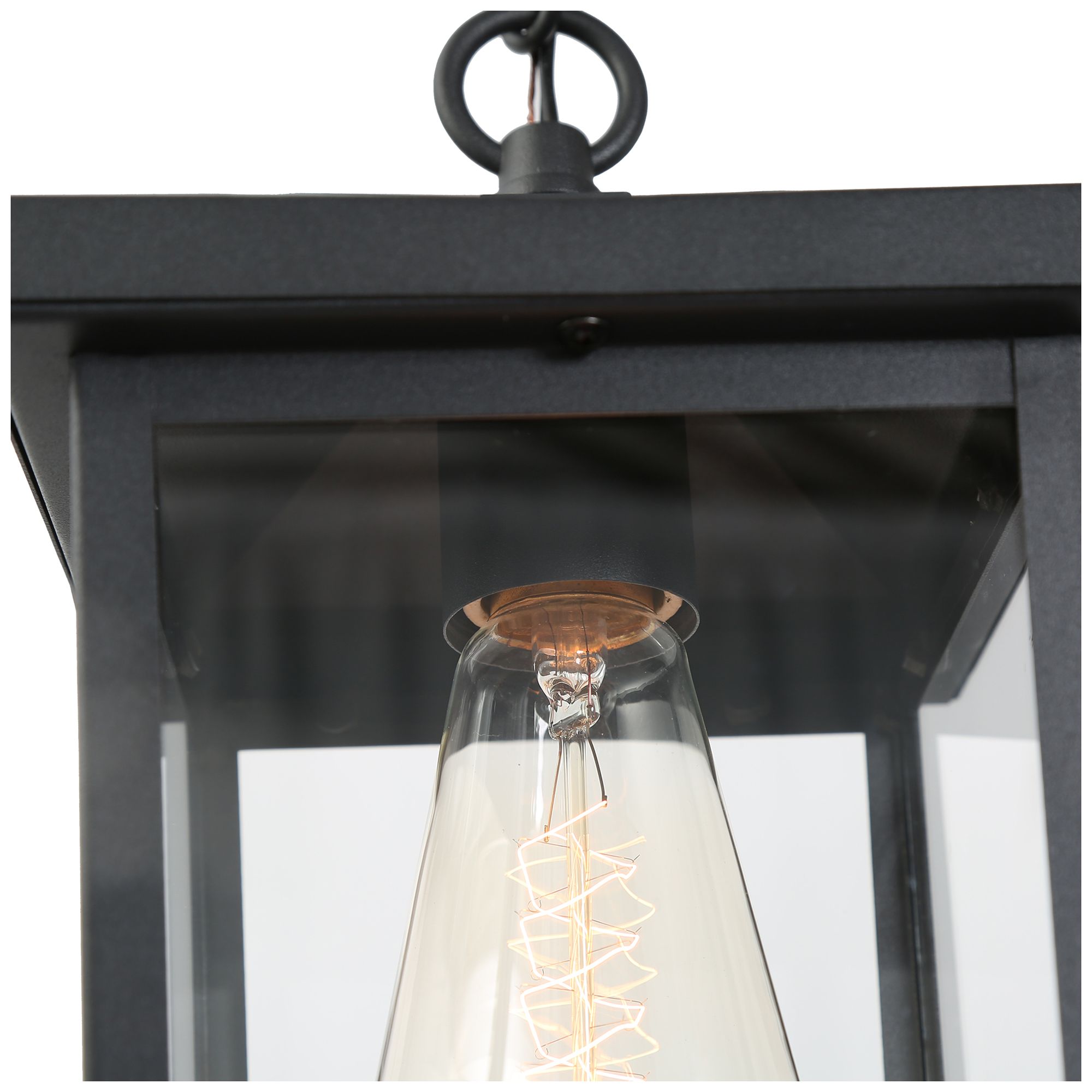 Thumbnail2 of Kagib 13" High Black Glass Outdoor Hanging Light more views