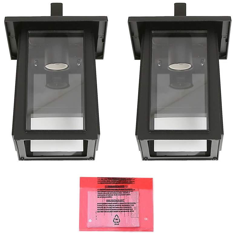 Image 2 Kagib 9.1" High Black Glass Outdoor Wall Light Set of 2 more views
