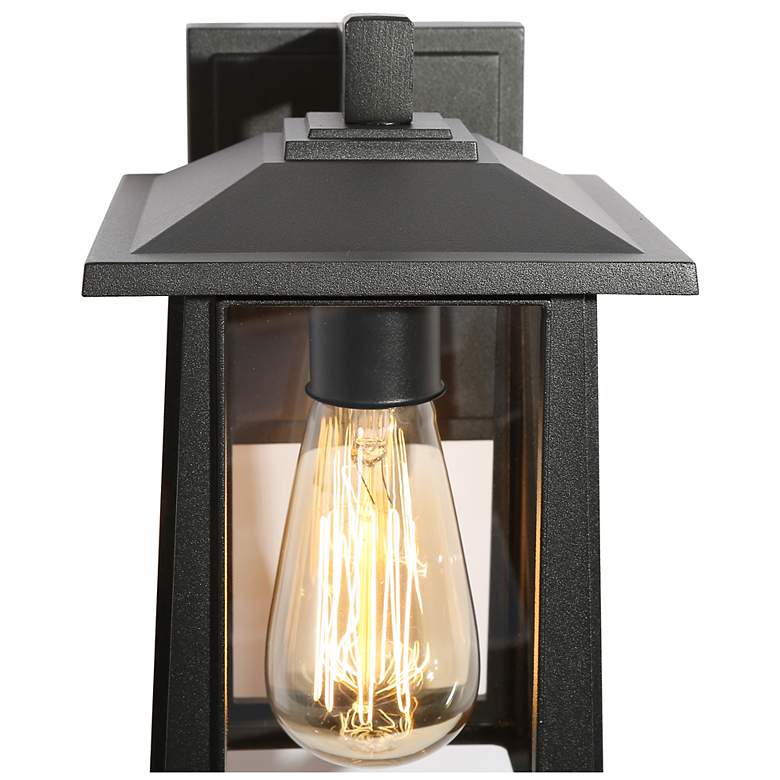 Image 3 Kagib 9.1" High Black Glass Outdoor Wall Light Set of 2 more views