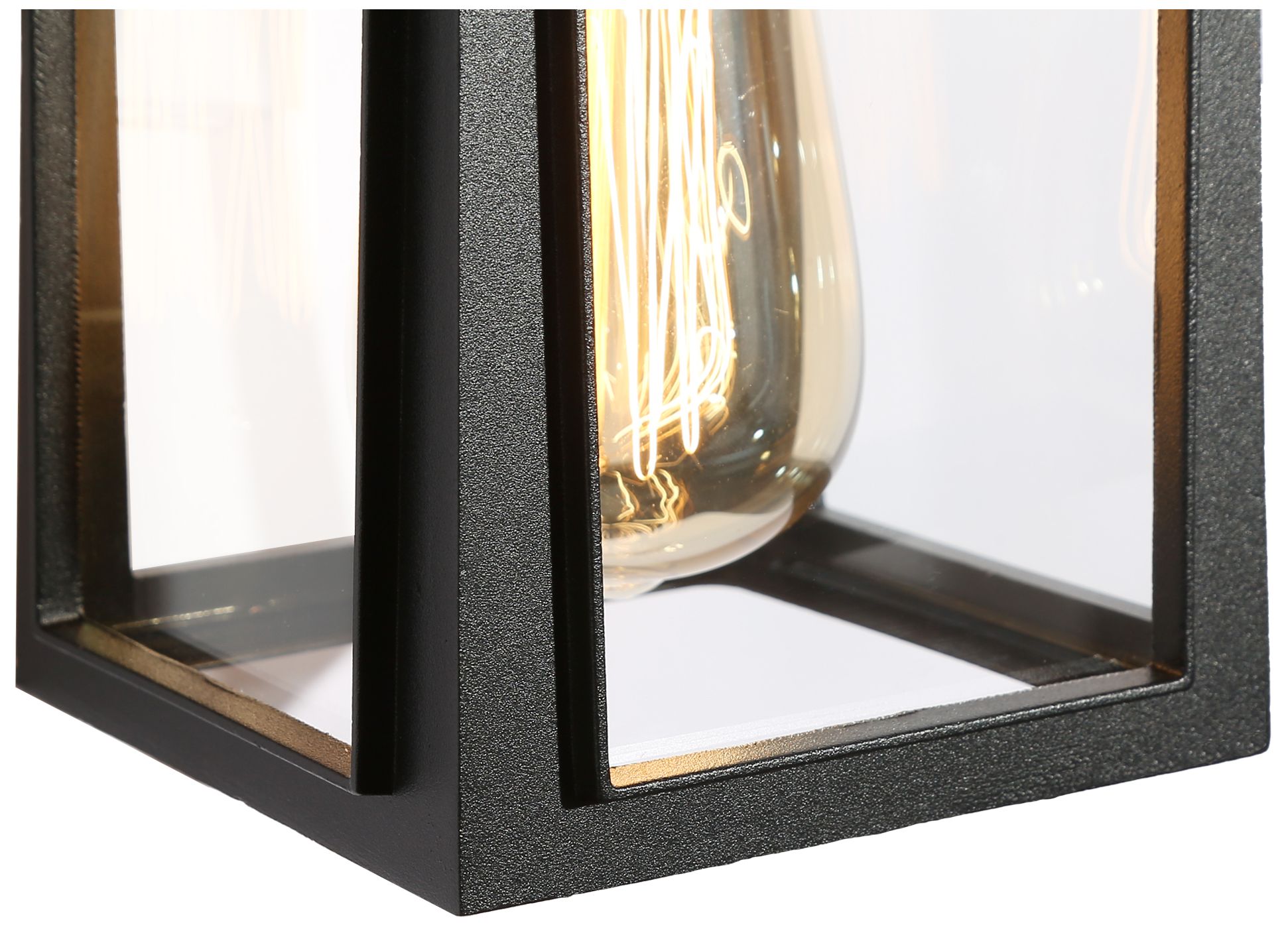 Kagib 9.1" High Black Glass Outdoor Wall Light Set of 2
