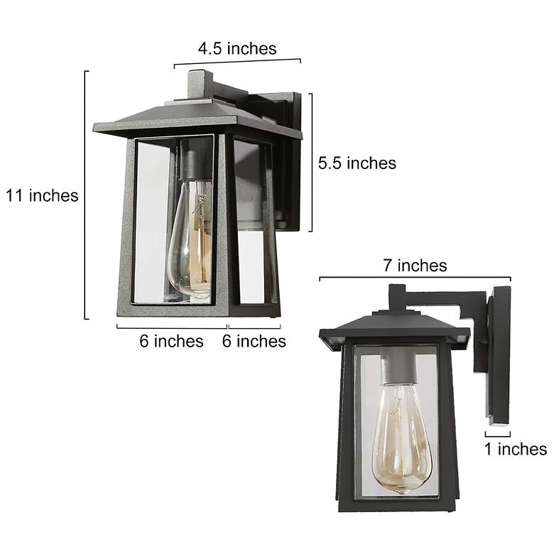 Image 6 Kagib 9.1" High Black Glass Outdoor Wall Light Set of 2 more views