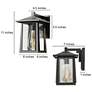 6_Kagib 9.1" High Black Glass Outdoor Wall Light Set of 2 more views