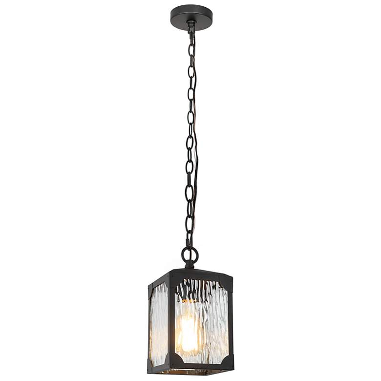 Image 2 Kagib 9.8" High Black Glass Outdoor Wall Light more views