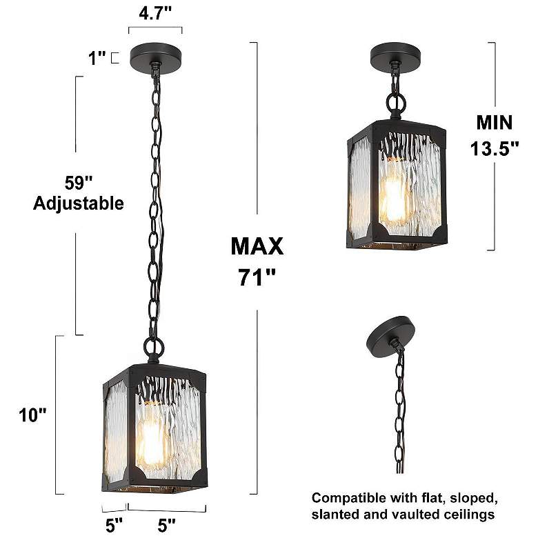 Image 6 Kagib 9.8" High Black Glass Outdoor Wall Light more views
