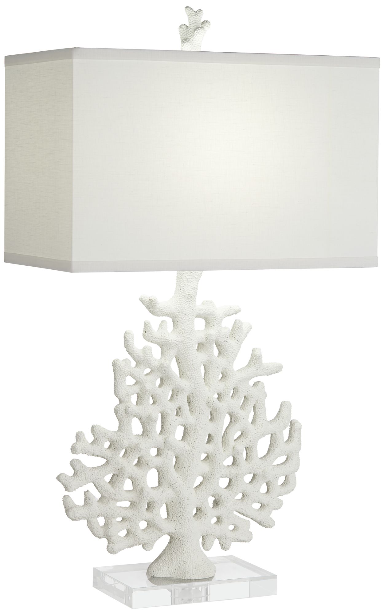 Kahala White Coral Coastal Style Table Lamp