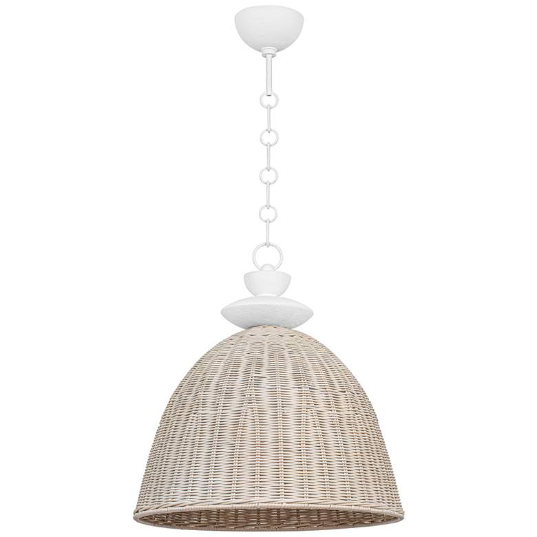 Image 1 Kahn 22 1/4" Wide Gesso White Dome Pendant Light