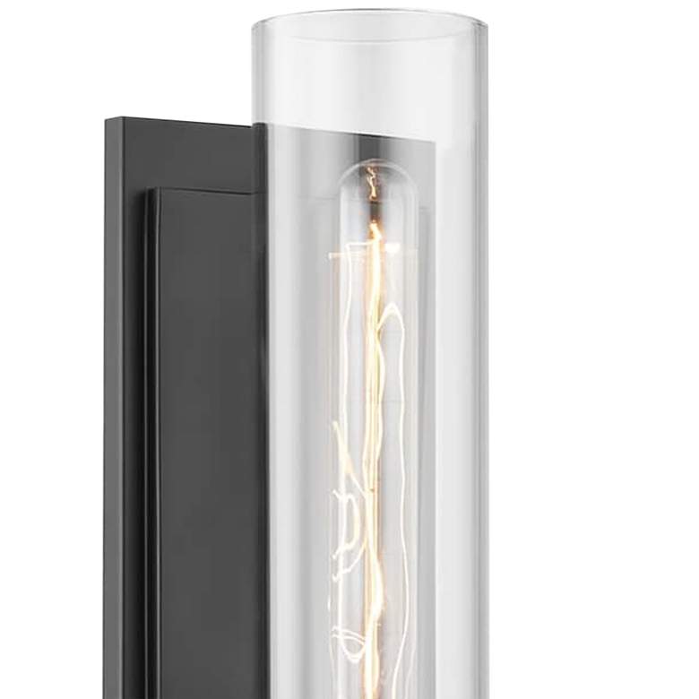 Image 2 Kai 13 1/2" High Satin Black Wall Sconce more views