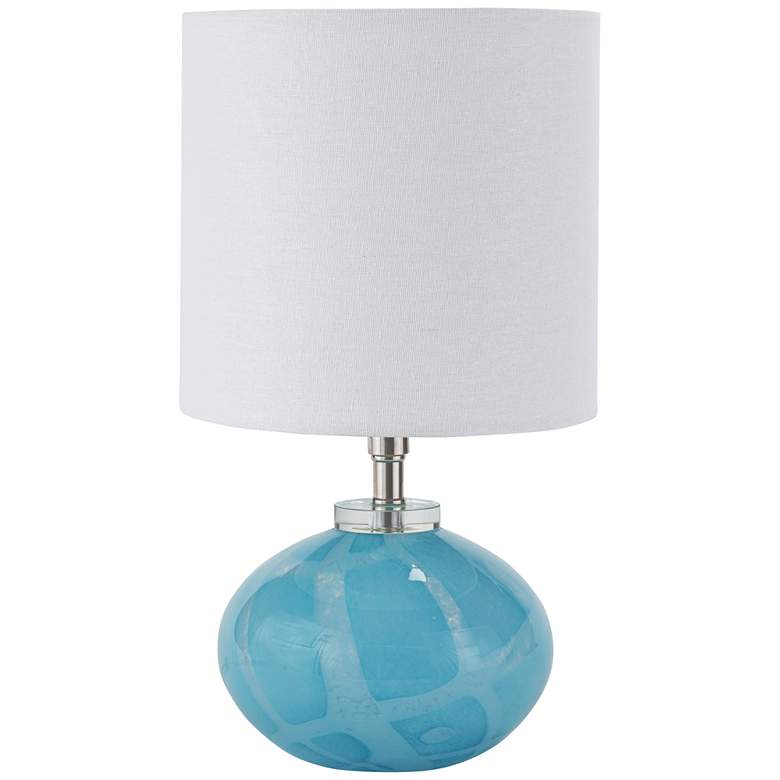 Image 1 Kai 15 1/4"H Sky Blue Art Glass Mini Orb Accent Table Lamp