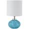 Kai 15 1/4"H Sky Blue Art Glass Mini Orb Accent Table Lamp