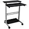 Kai Silver and Black 2-Tier Shelf Stand Up Workstation
