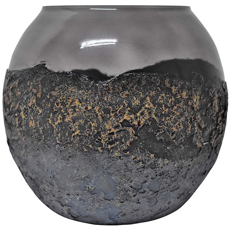 Image 1 Kai Smoke Gray and Gold Accents Pillar Candle Holder